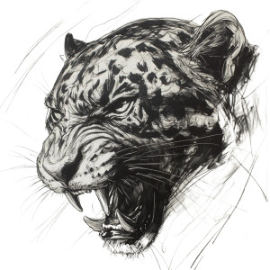 Angry Jaguar Sketch Vinyl Car Decal Sticker – Waterproof & UV-Resistant 8"