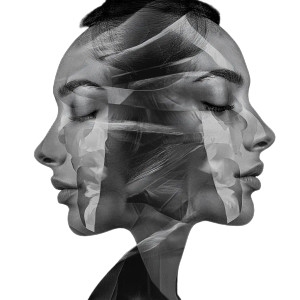 Double Exposure Face Vinyl Car Decal Sticker – Waterproof & UV-Resistant 8"