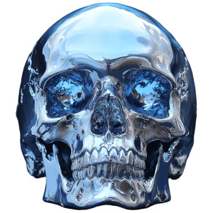 Chrome Death Skull Vinyl Car Decal Sticker – Waterproof & UV-Resistant 8"