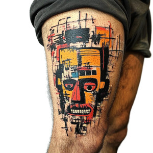 Basquiat Thigh Tattoo Vinyl Car Decal Sticker – Waterproof & UV-Resistant 8" Basquiat Thigh Tattoo Vinyl Car Decal Sticker – Waterproof & UV-Resistant 8"