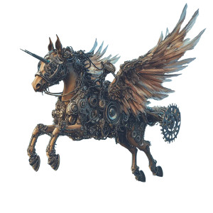 Mechanical Winged Horse Vinyl Car Decal Sticker – Waterproof & UV-Resistant 8" Mechanical Winged Horse Vinyl Car Decal Sticker – Waterproof & UV-Resistant 8"