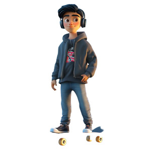 Stylish Skateboarder Avatar Vinyl Car Decal Sticker – Waterproof & UV-Resistant 8"