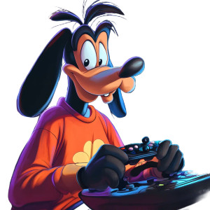 Goofy Videogamer Vinyl Car Decal Sticker – Waterproof & UV-Resistant 8"