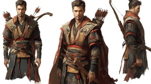 Chinese Archer Character Vinyl Car Decal Sticker – Waterproof & UV-Resistant 8"