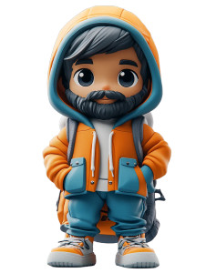 Hooded Vinyl Figure Vinyl Car Decal Sticker – Waterproof & UV-Resistant 8"