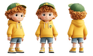 Cute Cartoon Boy V8 Vinyl Car Decal Sticker – Waterproof & UV-Resistant 8"