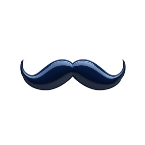 Blue Mustache Render Vinyl Car Decal Sticker – Waterproof & UV-Resistant 8"