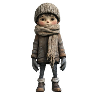 Winter Boy Figure Vinyl Car Decal Sticker – Waterproof & UV-Resistant 8"