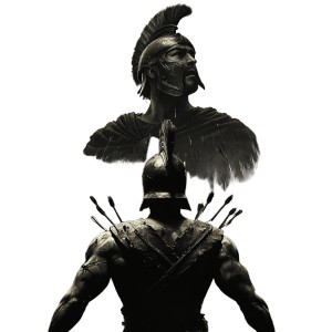 Silhouetted Gladiator Vinyl Car Decal Sticker – Waterproof & UV-Resistant 8"