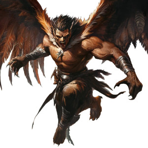 Evil Male Harpy Vinyl Car Decal Sticker – Waterproof & UV-Resistant 8"