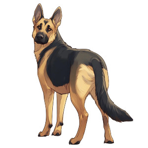 Anime German Shepherd Vinyl Car Decal Sticker – Waterproof & UV-Resistant 8"