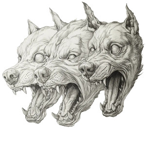 Cerberus Drawing Vinyl Car Decal Sticker – Waterproof & UV-Resistant 8"