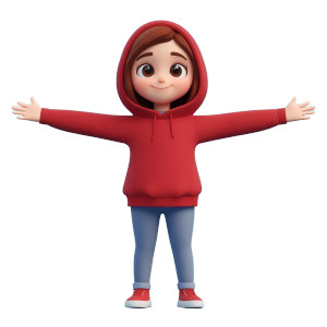 Red Hoodie Girl Vinyl Car Decal Sticker – Waterproof & UV-Resistant 8"