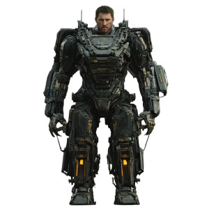 Future Mech Suit Vinyl Car Decal Sticker – Waterproof & UV-Resistant 8"