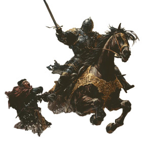 Gilded Knight Charging Vinyl Car Decal Sticker – Waterproof & UV-Resistant 8"