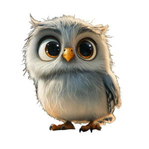 Cute Baby Owl V3 Vinyl Car Decal Sticker – Waterproof & UV-Resistant 8"