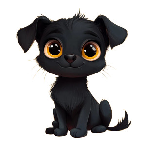 Cute Black Dog Vinyl Car Decal Sticker – Waterproof & UV-Resistant 8"