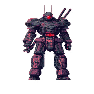 Mecha Samurai Pixel Vinyl Car Decal Sticker – Waterproof & UV-Resistant 8"