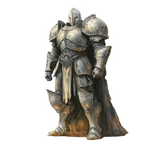 Silver Armoured Knight V2 Vinyl Car Decal Sticker – Waterproof & UV-Resistant 8"