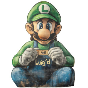 Religious Luigi Mural Vinyl Car Decal Sticker – Waterproof & UV-Resistant 8"