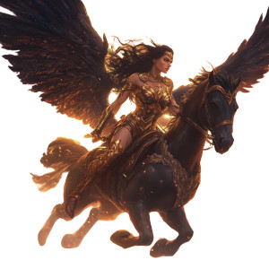 Amazonian Warrior Pegasus Vinyl Car Decal Sticker – Waterproof & UV-Resistant 8"