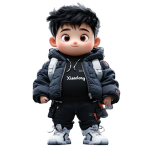 Cyberpunk Xiaolong Doll Vinyl Car Decal Sticker – Waterproof & UV-Resistant 8"