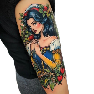 Tattooed Snow White Vinyl Car Decal Sticker – Waterproof & UV-Resistant 8"