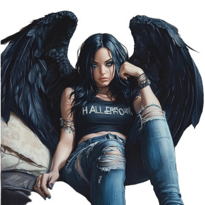 Angel-Winged Woman Vinyl Car Decal Sticker – Waterproof & UV-Resistant 8"