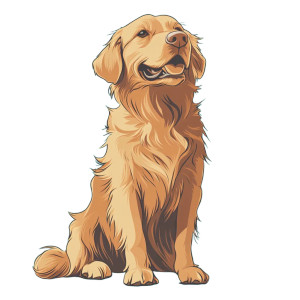 Golden Retriever Cartoon V3 Vinyl Car Decal Sticker – Waterproof & UV-Resistant 8"