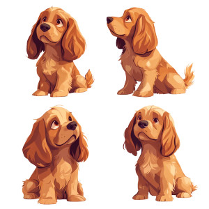 Comic Spaniel Spritesheet Vinyl Car Decal Sticker – Waterproof & UV-Resistant 8"