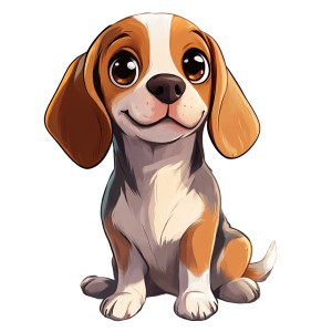 Cute Beagle Character Vinyl Car Decal Sticker – Waterproof & UV-Resistant 8"