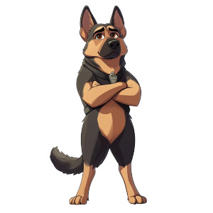 Bipedal German Shepherd Vinyl Car Decal Sticker – Waterproof & UV-Resistant 8"