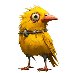 Frankenstein Canary Vinyl Car Decal Sticker – Waterproof & UV-Resistant 8"