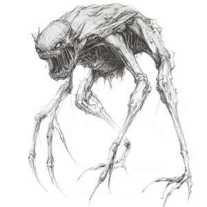 Fantastical Creature Sketch Vinyl Car Decal Sticker – Waterproof & UV-Resistant 8"