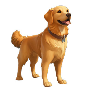 Golden Retriever Cartoon V4 Vinyl Car Decal Sticker – Waterproof & UV-Resistant 8"