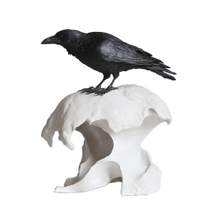 Ceramic Raven Sculpture Vinyl Car Decal Sticker – Waterproof & UV-Resistant 8"