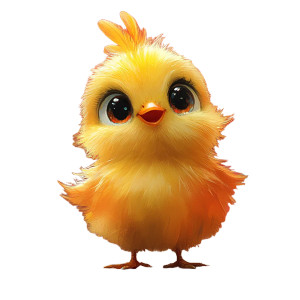 Fluffy Chick V2 Vinyl Car Decal Sticker – Waterproof & UV-Resistant 8"