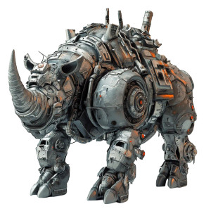 Mech Rhinoceros Vinyl Car Decal Sticker – Waterproof & UV-Resistant 8" Mech Rhinoceros Vinyl Car Decal Sticker – Waterproof & UV-Resistant 8"