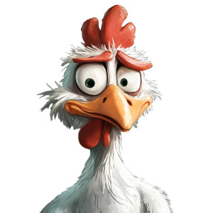 Anime Chicken Head Vinyl Car Decal Sticker – Waterproof & UV-Resistant 8"