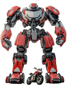 Transformer Motorbike Robot V2 Vinyl Car Decal Sticker – Waterproof & UV-Resistant 8"