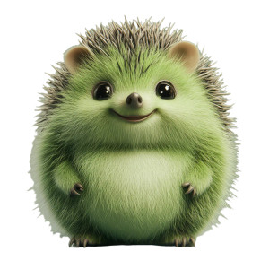 Happy Green Hedgehog Vinyl Car Decal Sticker – Waterproof & UV-Resistant 8"