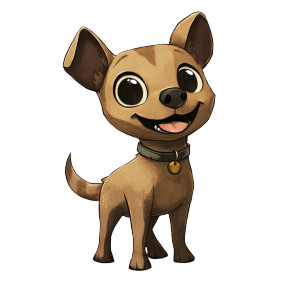 Brown Juvenile Dog Vinyl Car Decal Sticker – Waterproof & UV-Resistant 8"