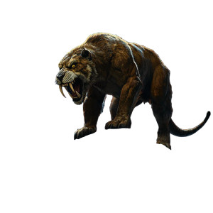 Fierce Sabretooth Tiger Vinyl Car Decal Sticker – Waterproof & UV-Resistant 8"