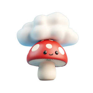 Mushroom Under Cloud Vinyl Car Decal Sticker – Waterproof & UV-Resistant 8"