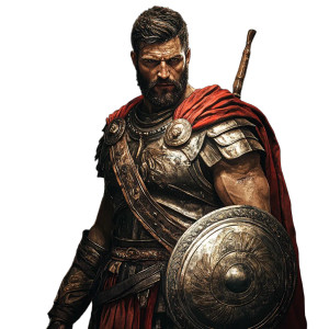 Greek Warrior King Vinyl Car Decal Sticker – Waterproof & UV-Resistant 8"