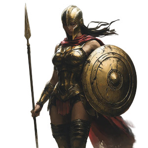 Hoplite Ironwoman Vinyl Car Decal Sticker – Waterproof & UV-Resistant 8"