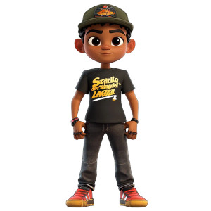 Stylized Animated Boy Vinyl Car Decal Sticker – Waterproof & UV-Resistant 8"