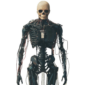 Cyber Skeleton Vinyl Car Decal Sticker – Waterproof & UV-Resistant 8"