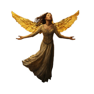 Golden Angel Rising Vinyl Car Decal Sticker – Waterproof & UV-Resistant 8"