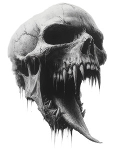 Evil Skull Illustration Vinyl Car Decal Sticker – Waterproof & UV-Resistant 8"